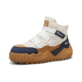 Warrior Warm Wear Resistant Slip Resistant Short Snow Boots Men's Beige Dark Blue Khaki