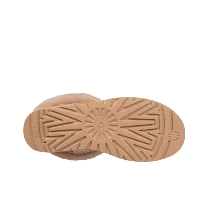 UGG Classic Short Ii Metallic Fleece Lined Cream Yellow Women's-5