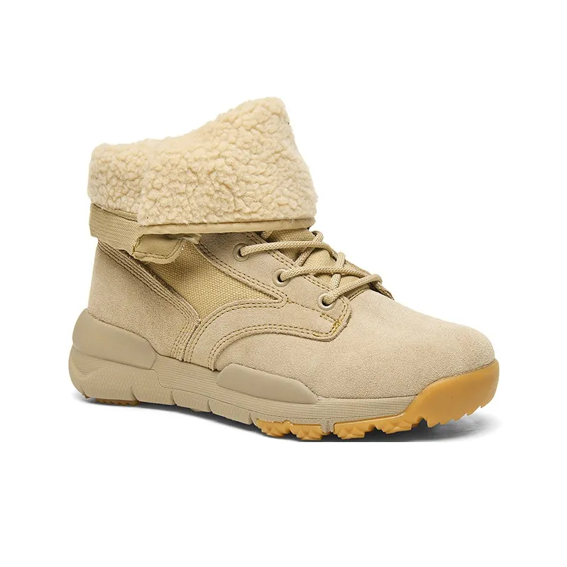 XIANGGUAN Warm Wear Resistant Cushioning Crew Outdoor Boots Unisex Sand-2