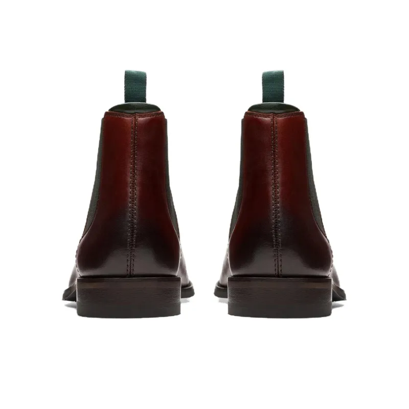Clarks Craft Arlo Top Short Chelsea Boots Men's Red-4