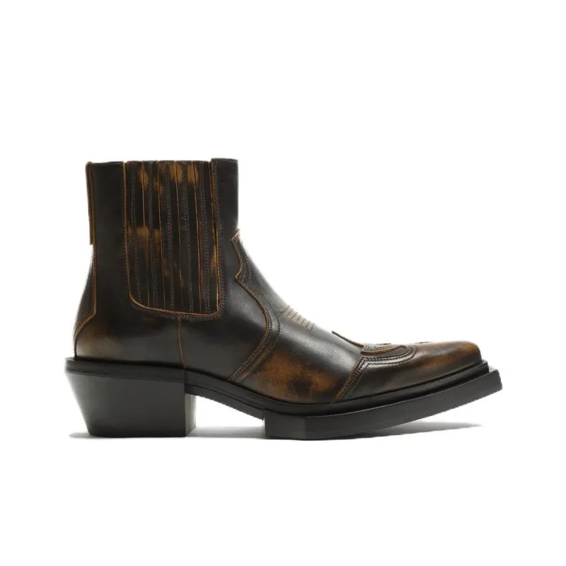 ZARA Short Chelsea Boots Men's Brown-1