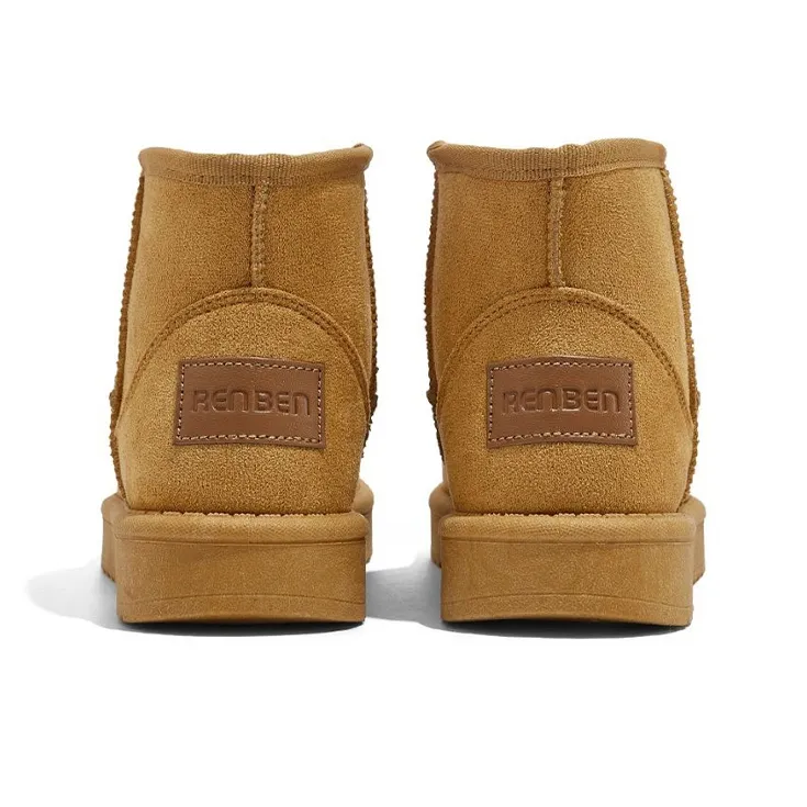 RENBEN Warm Slip-Resistant Short Snow Boots Women's Brown-4