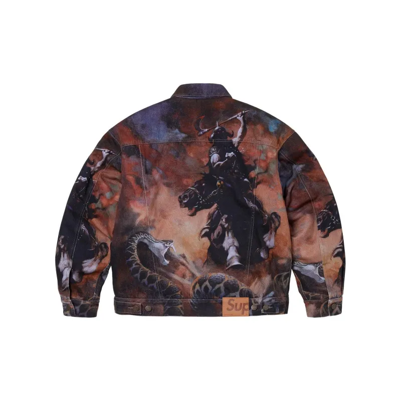 Supreme Frazetta Faux Shearling Lined Trucker Jacket-1