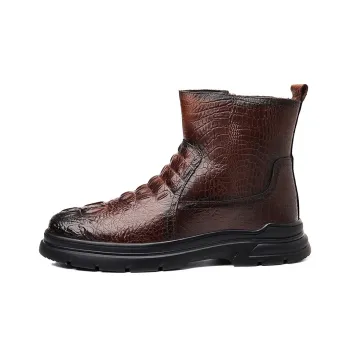 MODENGPAN Ankle Boots Men Black/Brown
