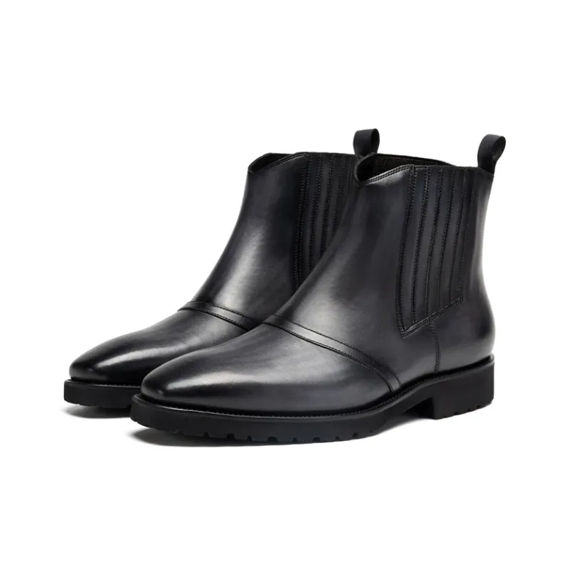 ROBERTA DI CAMERINO Short Chelsea Boots Men's Black Gray Color-2