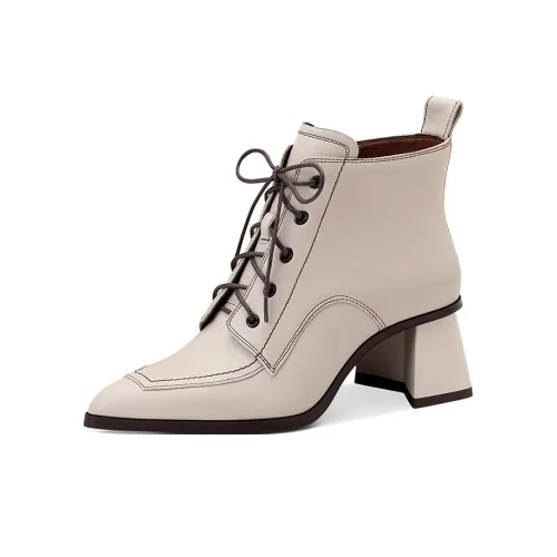 JESSICA SOPHIA Ankle Boots 5.5cm Women's Ecru