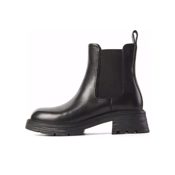 PT'SON Short Chelsea Boots Women's Black/Beige/Black, Fleece Lined/Beige, Fleece Lined-13