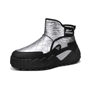 Warrior Thermal Slip Resistant Coverage Short Snow Boots Men's Silver Black