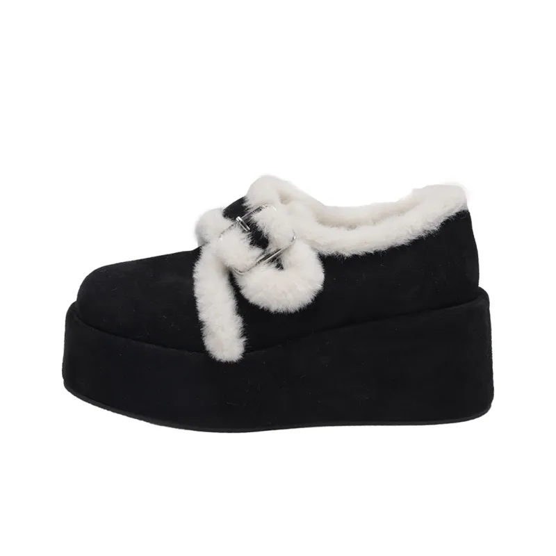 MXGM Warm Wear Resistant Height Increasing Slip Resistant Coverage Short Snow Boots Women's-5