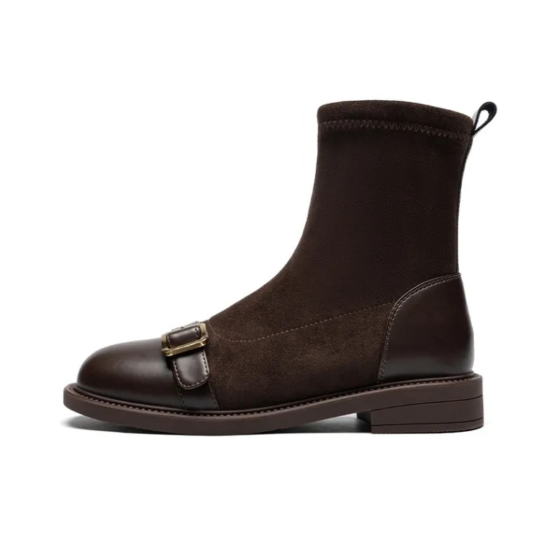 ZHR Ankle Boots Women's Black/Brown-6