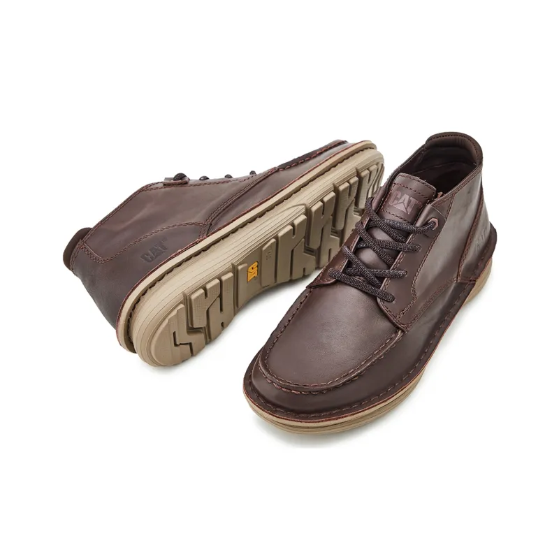 CAT SONAR Collection Casual Comfortable Low-Top Workwear Shoes Dark Brown-1