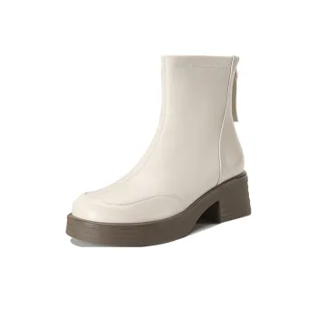 【dme】 Ankle Boots 5cm Women's Ecru