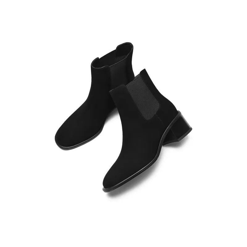 BOSSSUNWEN Short Chelsea Boots 4.5cm Women's Black-3