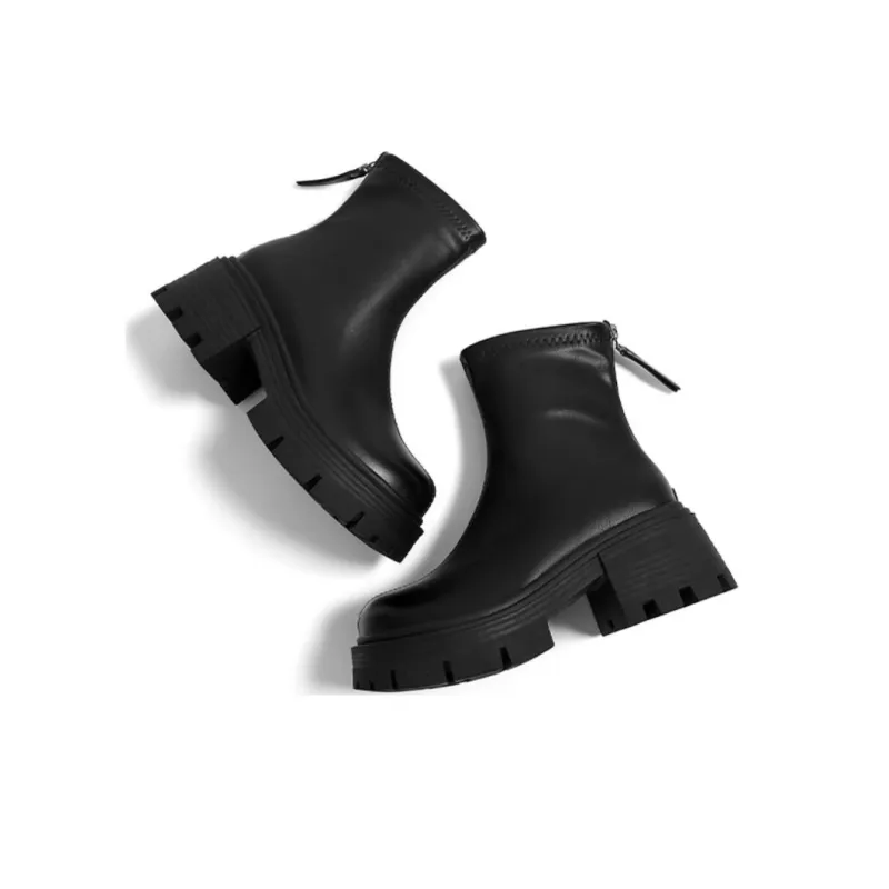 HUANQIU Ankle Boots 7cm Women's Black-4