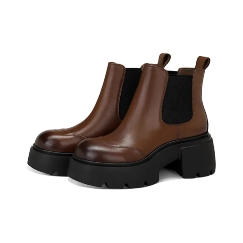 JESSICA SOPHIA Cigarette-Box Boots Short Chelsea Boots 6cm Women's-4