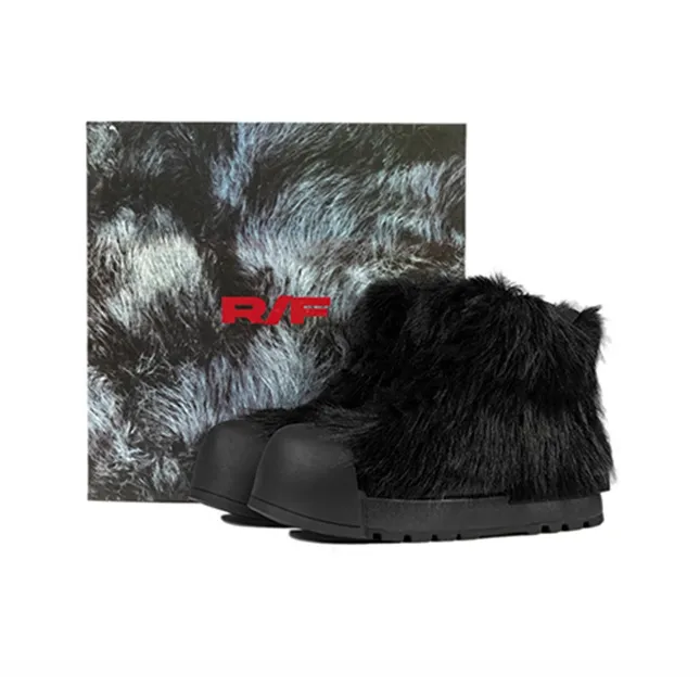 FVVO ROCKSTA LONG HAIRED HIGH TOP THICK SOLED BOOTS Ankle Boots Medium Heel Unisex-0