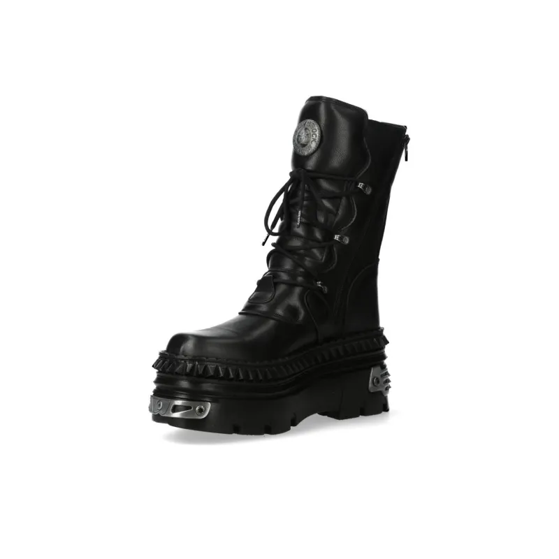NEW ROCK Ankle Boots Unisex Black-1