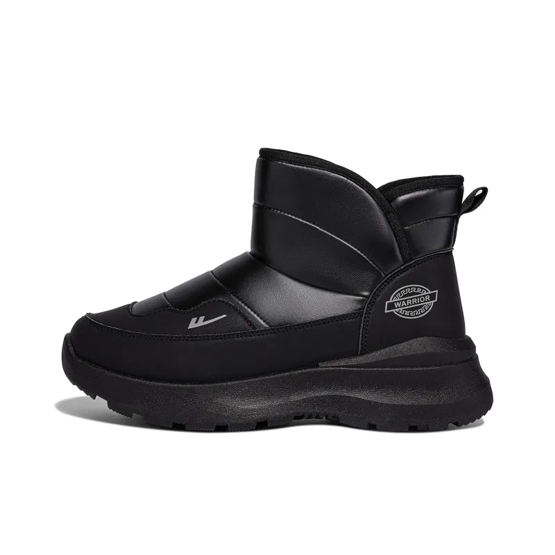 Warrior Warm Cushioning Height Increasing Short Snow Boots Men's Black-0