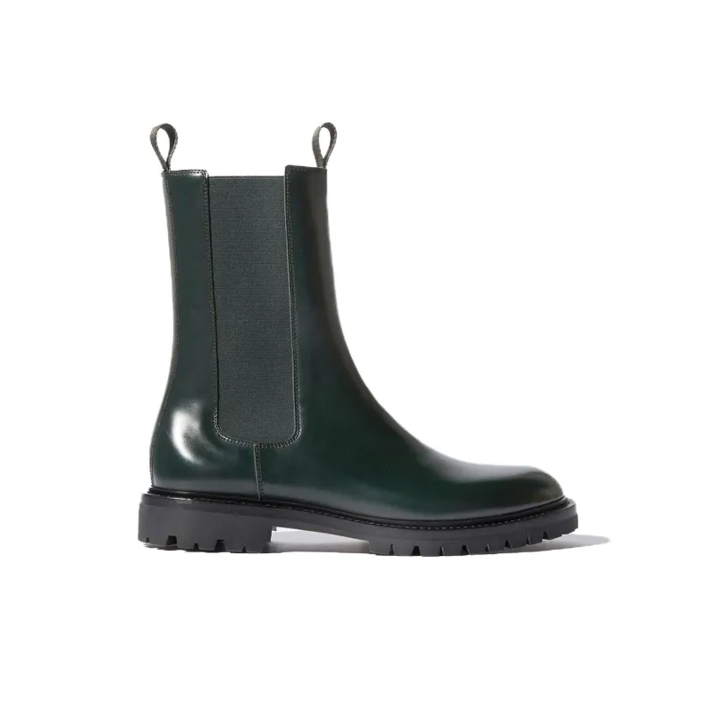 SCAROSSO Wooster Hunter Short Chelsea Boots 3.5cm Men's Green-1