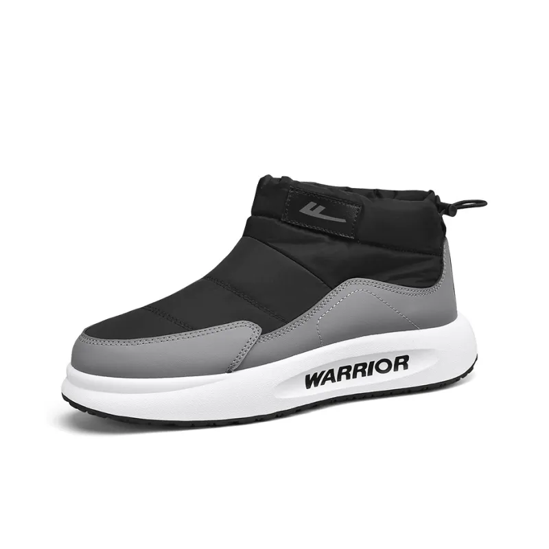 Warrior Thermal Waterproof Abrasion Resistant Short Snow Boots Men's Black Gray-0