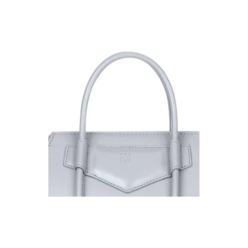 GIVENCHY Antigona Lock Calfskin Handbag Small Size Women's Light Gray-4
