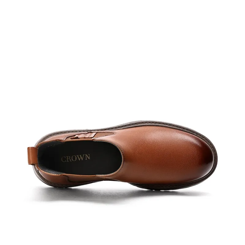 CROWN Chelsea Boots Men Dark Brown-7