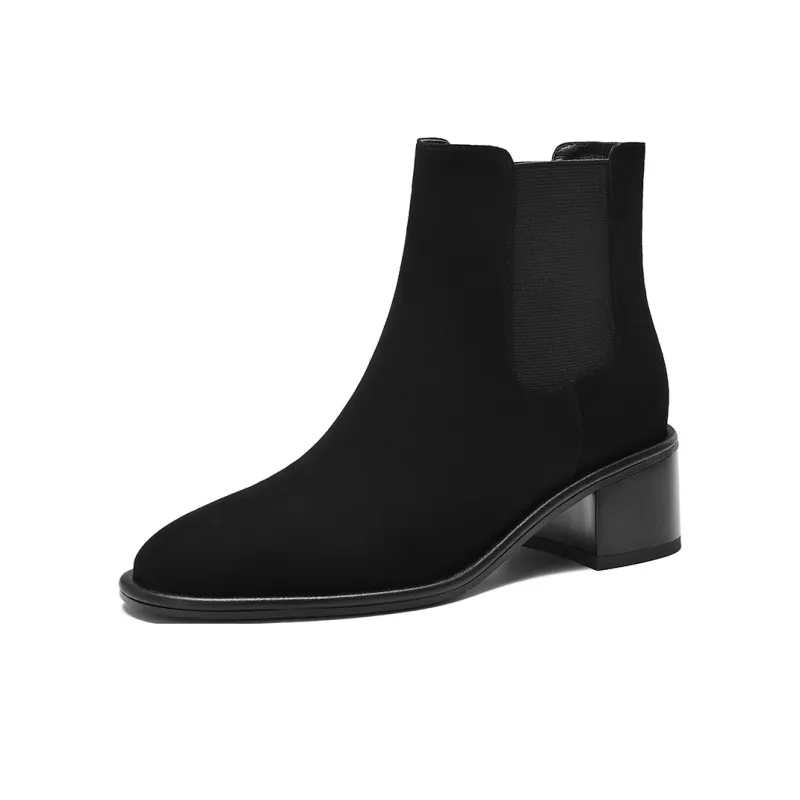 BOSSSUNWEN Short Chelsea Boots 4.5cm Women's Black-1