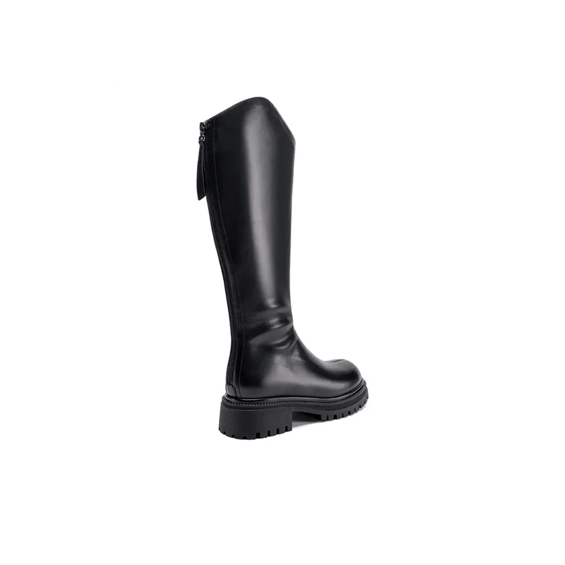 ZHR Knee high Boots Women's Black/Milk Tea/Brown-43