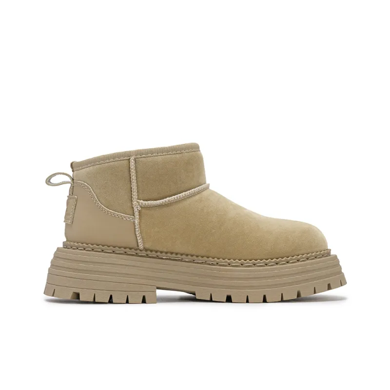 CVOJOO Fleece Lined Fall And Winter Ankle Boots Warm Height Increasing Short Snow Boots Women's-7