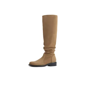 BELLE Knee high Boots 3.5CM Women's Sandstone Brown, Meteorite Black