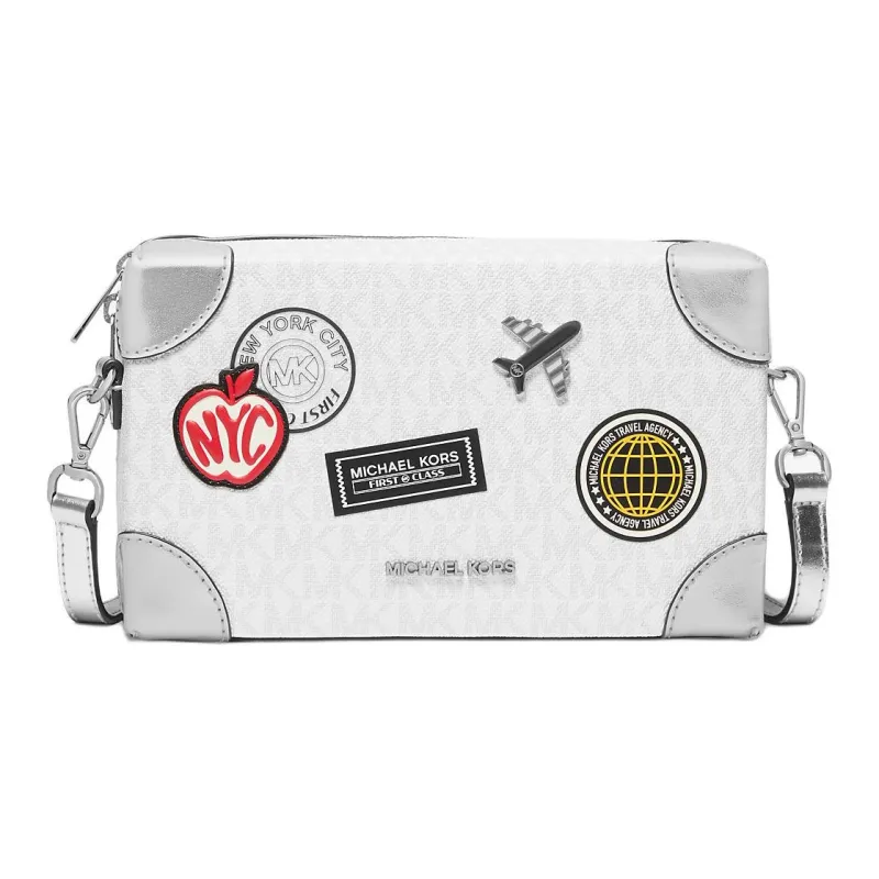 MICHAEL KORS Coated Canvas Shoulder Bag Small Size Women's White-0