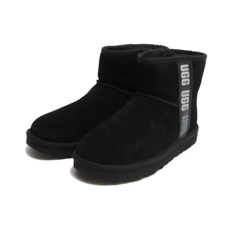 UGG Classic Mini Ii Boot Side Logo Black Women's-1
