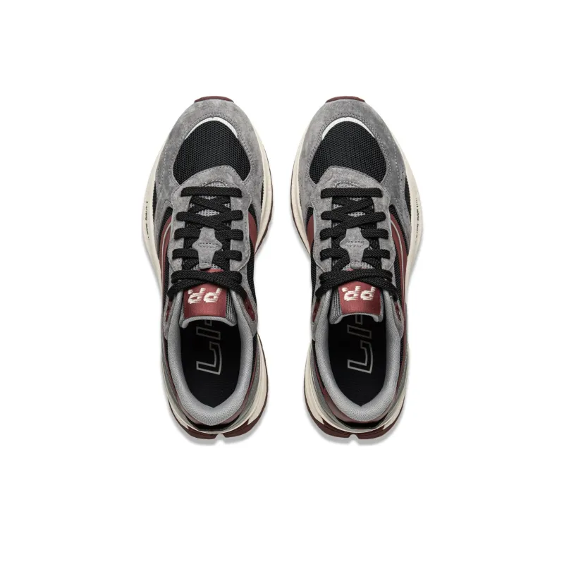 LiNing Sports Life Collection Anti Slip And Wear Resistant Rebound Low Top Casual Shoes Unisex Gray Black Red-4