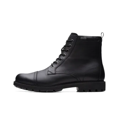 Clarks Short Mid Calf Martin Boot Men's Black