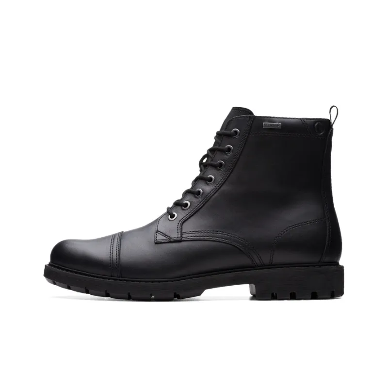 Clarks Short Mid Calf Martin Boot Men's Black-0