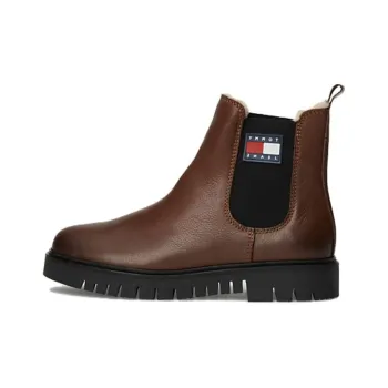 Tommy Hilfiger Short Chelsea Boots 3.2cm Women's Brown