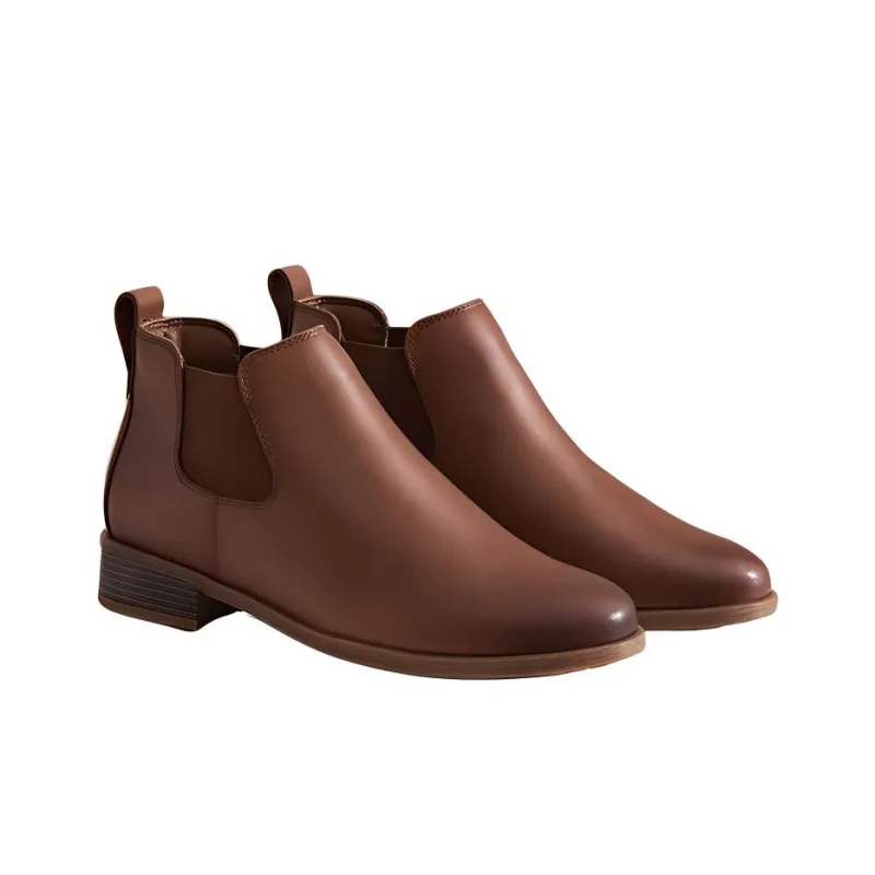 Clarks Short Chelsea Boots Women's Brown-2