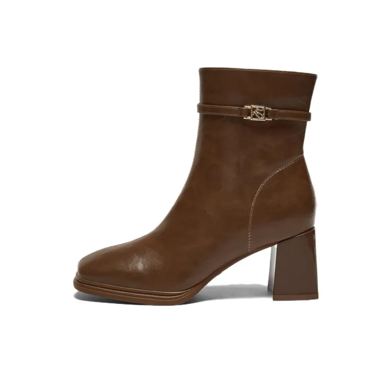 BASTO Ankle Boots Women's Black/Burgundy/Brown/Beige-8
