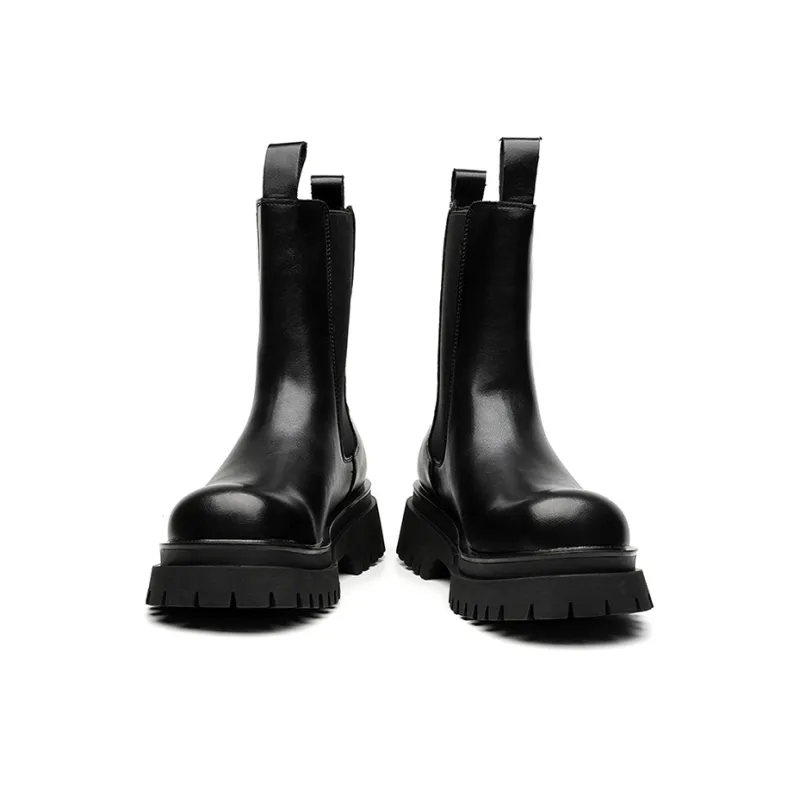 Aquarius Knee High Chelsea Boots Men's Black-1