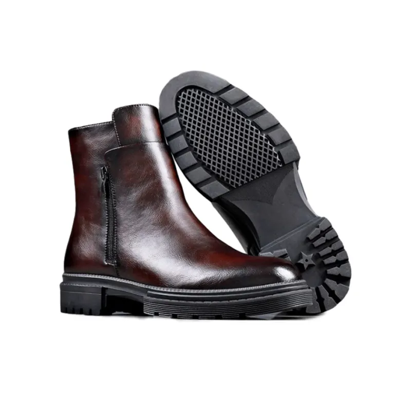 YEDANI Ankle Boots Men Black/Brown-7