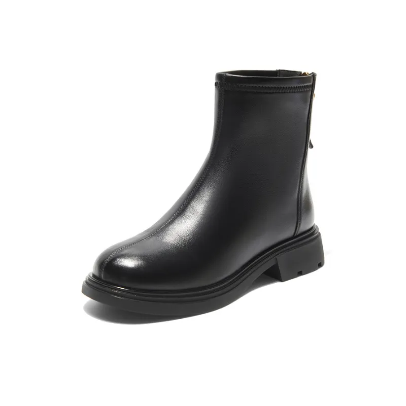 PT'SON Ankle Boots Women's Black/Apricot-1