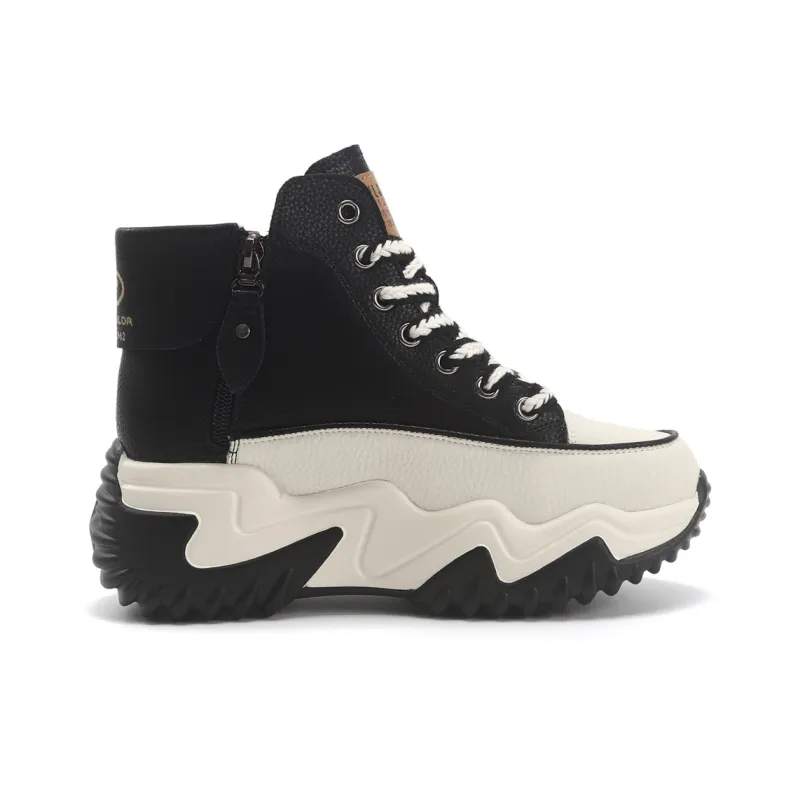 TOM TAILOR Black White Chifeng High Top Boots Thermal Abrasion Resistant Height Increasing Short Snow Boots Women's-31
