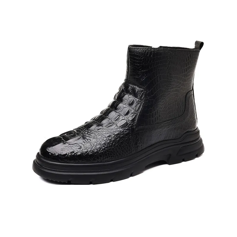 MODENGPAN Ankle Boots Men Black/Brown-2