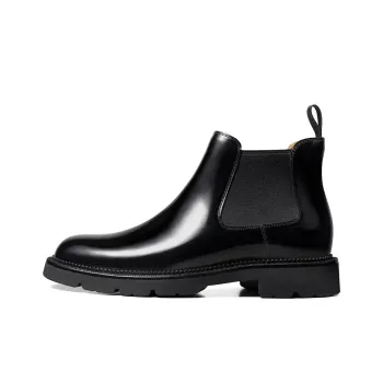 THOM WILLS British Style Business Formal Fall And Winter Leather Boots Short Chelsea Boots Men's