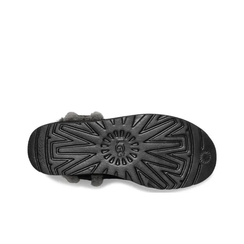 UGG Classic Mini Shearling Logo 'Black' Women's-4