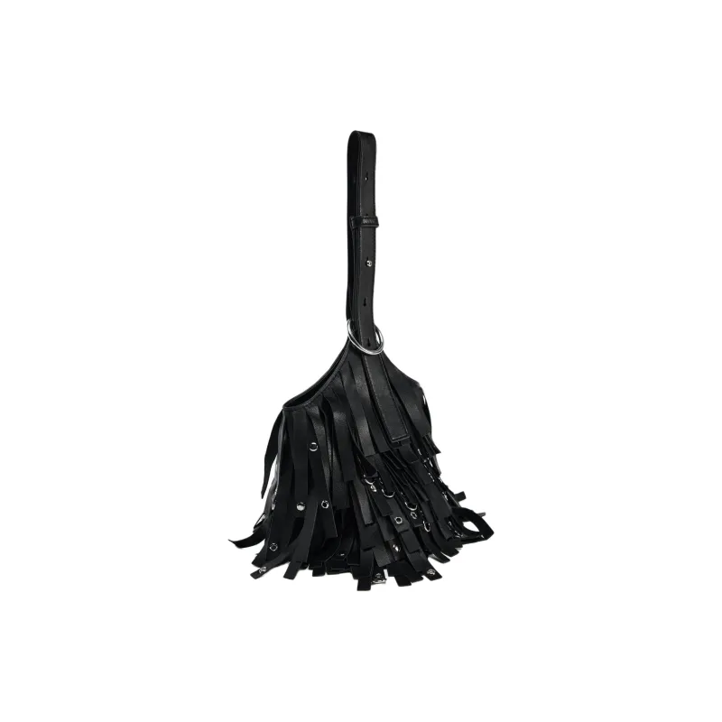 ZARA Sheepskin Bucket Bag Handbag Shoulder Bag Large Size Women's Black-1