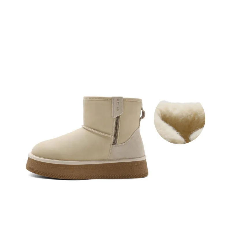 BELLE Warm Wear-Resistant Height Increasing Slip-Resistant 12cm Snow Boots Women's-5