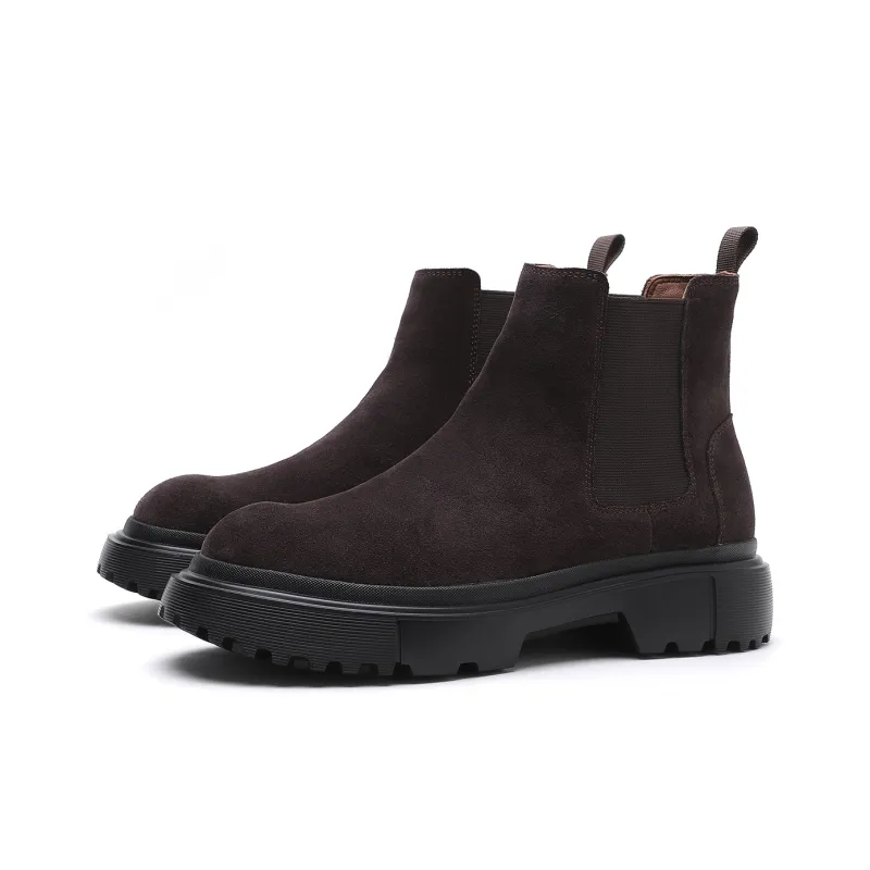 ELLE HOMME Crew Chelsea Boots Men's Brown-1