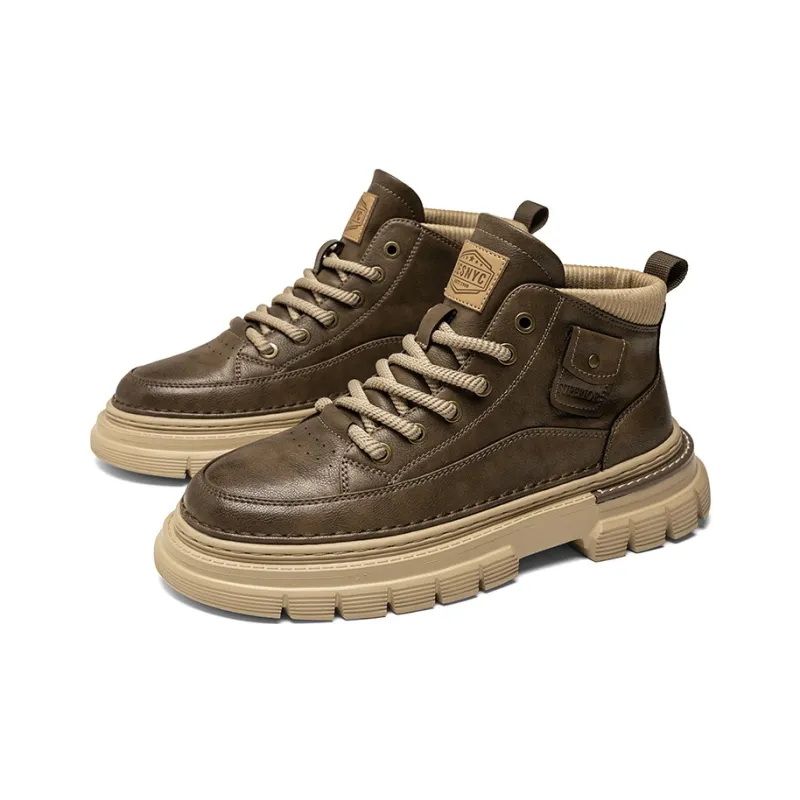 GERTOP Martin Boots Men Black, Khaki-1