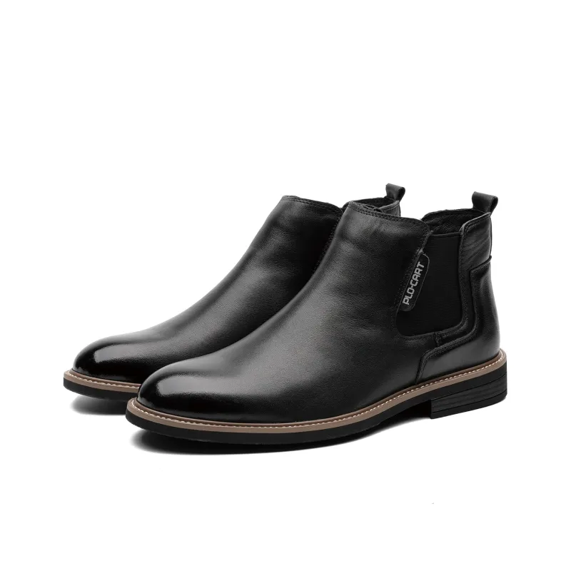 PLO CART Short Chelsea Boots Men's Black-2